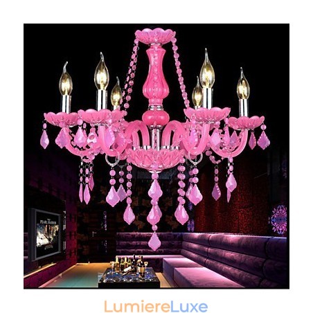 Lampe à café Project Light Candle Crystal Suspension Lampe Rose Lampe à café Project Light Candle Crystal Suspension Lampe Rose