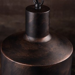 Lustre rustique en métal à tambour