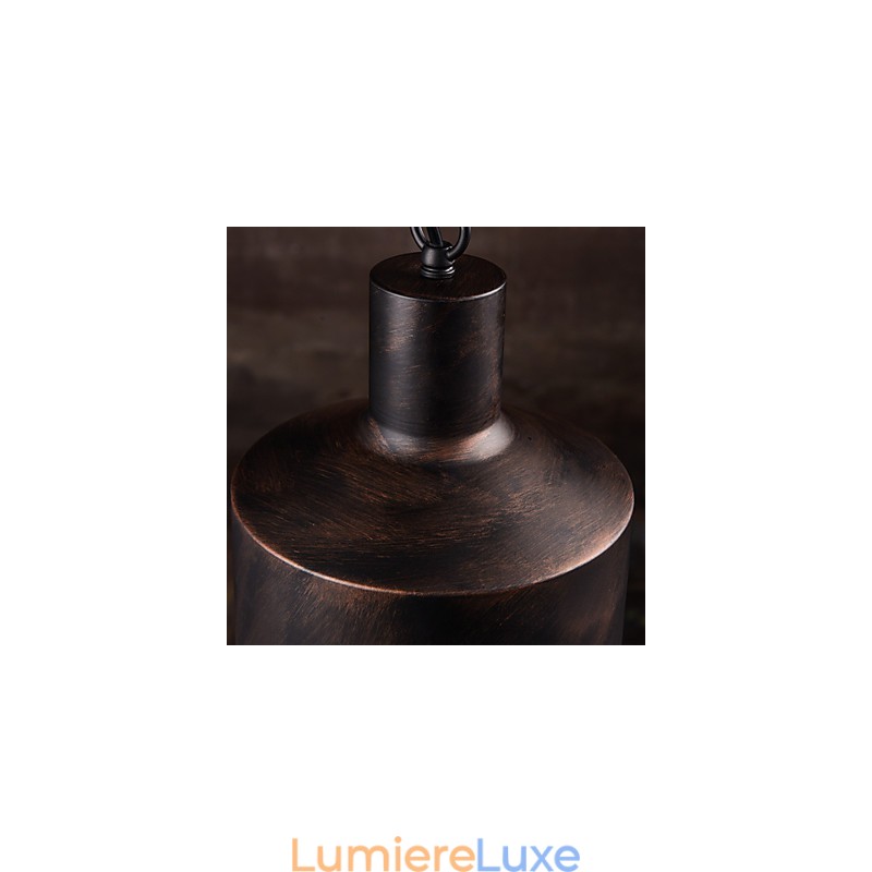 Lustre rustique en métal à tambour