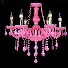 Lampe à café Project Light Candle Crystal Suspension Lampe Rose