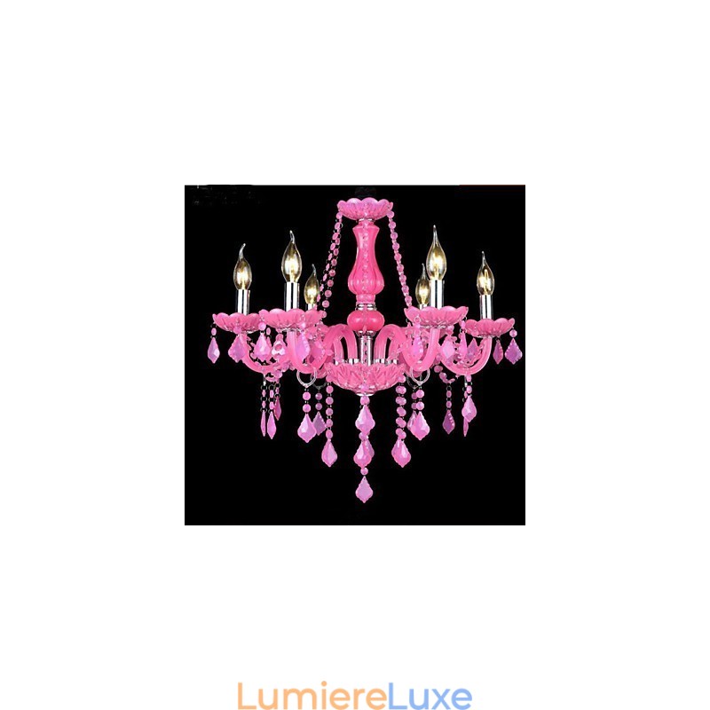 Lampe à café Project Light Candle Crystal Suspension Lampe Rose