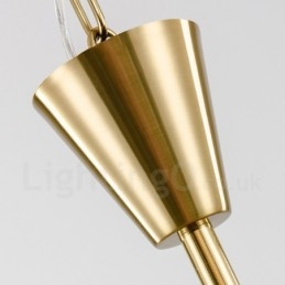 Suspension contemporaine moderne à 9 lampes en acier avec abat-jour en cristal