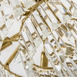 Suspension contemporaine moderne à 9 lampes en acier avec abat-jour en cristal