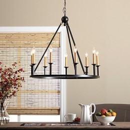 Lustre en métal peint de style mini country