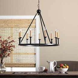 Lustre en métal peint de style mini country
