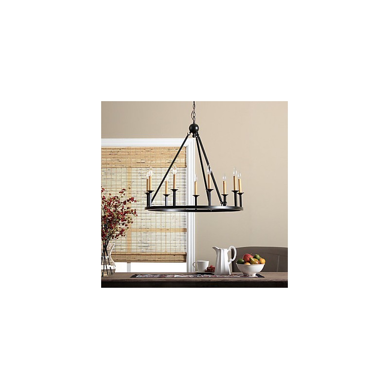 Lustre en métal peint de style mini country