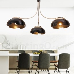 Lustre contemporain moderne à 3 lumières en acier avec abat-jour en acrylique