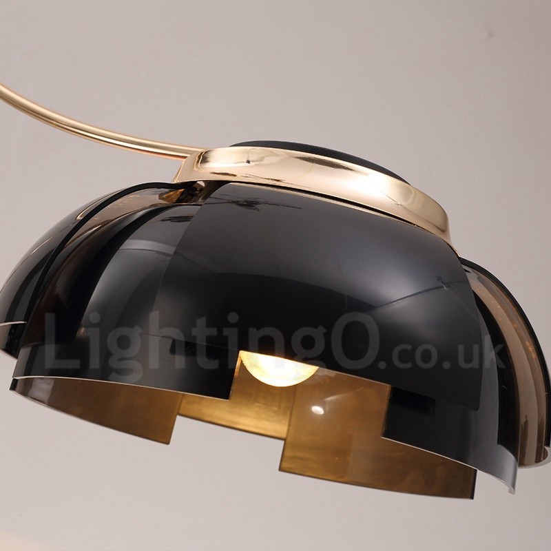 Lustre contemporain moderne à 3 lumières en acier avec abat-jour en acrylique