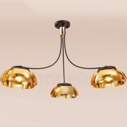 Lustre contemporain moderne à 3 lumières en acier avec abat-jour en acrylique