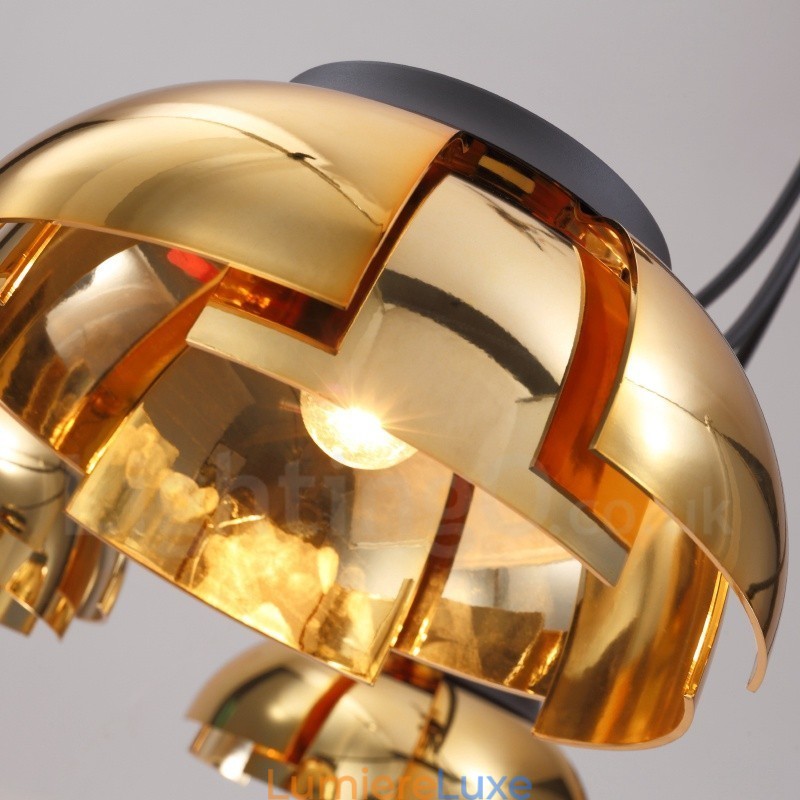 Lustre contemporain moderne à 3 lumières en acier avec abat-jour en acrylique