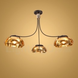 Lustre contemporain moderne à 3 lumières en acier avec abat-jour en acrylique