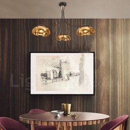Lustre contemporain moderne à 3 lumières en acier avec abat-jour en acrylique