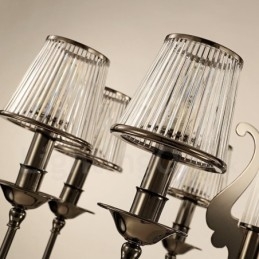 Lustre contemporain moderne en acier à 8 lumières avec abat-jour en acrylique