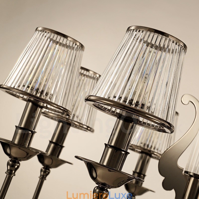 Lustre contemporain moderne en acier à 8 lumières avec abat-jour en acrylique