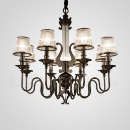 Lustre contemporain moderne en acier à 15 lumières avec abat-jour en acrylique
