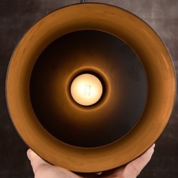 Lustre rustique en métal à tambour