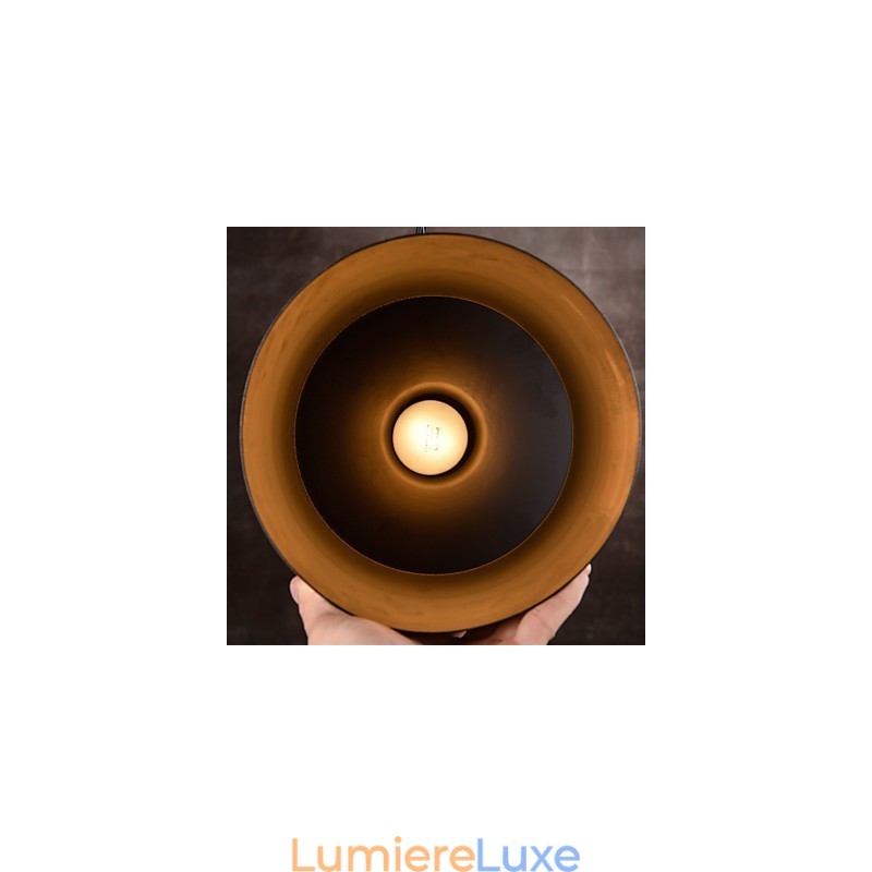 Lustre rustique en métal à tambour