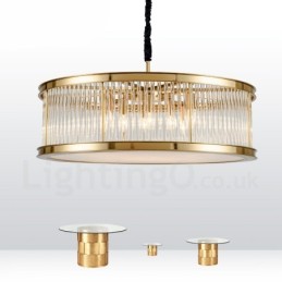 Suspension contemporaine moderne à 8 lampes en acier avec abat-jour en cristal acrylique