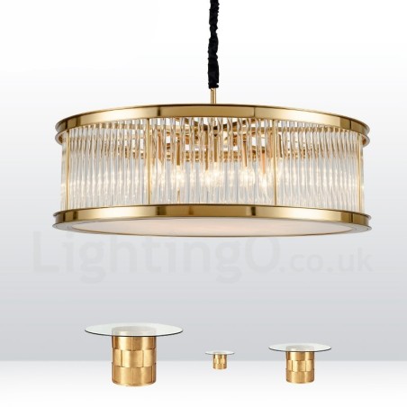 Suspension contemporaine moderne à 8 lampes en acier avec abat-jour en cristal acrylique Suspension contemporaine moderne à 8 lampes en acier avec abat-jour en cristal acrylique