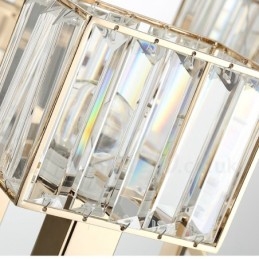 Suspension contemporaine moderne en acier à 10 lampes avec abat-jour en cristal