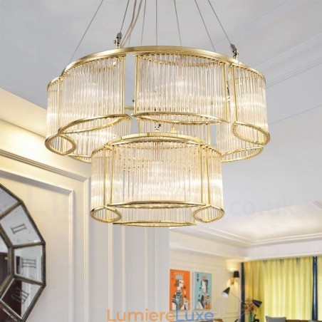 Suspension contemporaine moderne en acier à 11 lampes avec abat-jour en cristal Suspension contemporaine moderne en acier à 11 lampes avec abat-jour en cristal