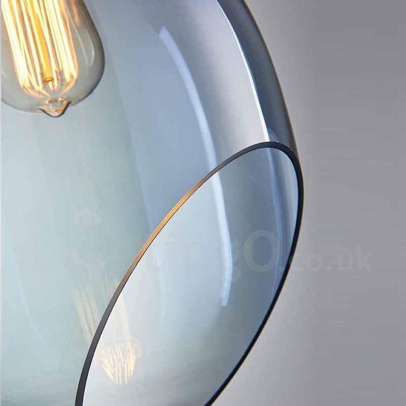 Suspension contemporaine moderne à 1 lumière en verre avec abat-jour en verre