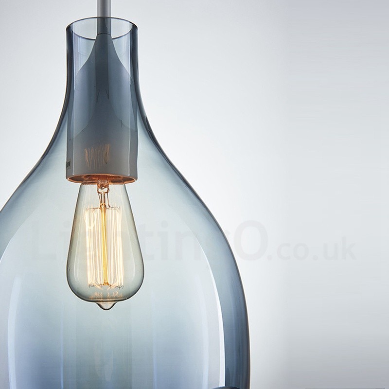 Suspension contemporaine moderne à 1 lumière en verre avec abat-jour en verre