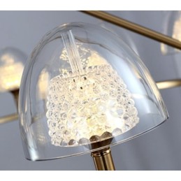 Lustre moderne contemporain en métal à 9 lumières avec abat-jour en acrylique