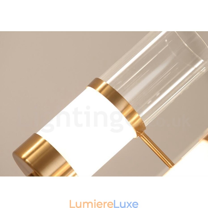 Lustre rustique contemporain moderne à 6 lumières en acier avec abat-jour en verre