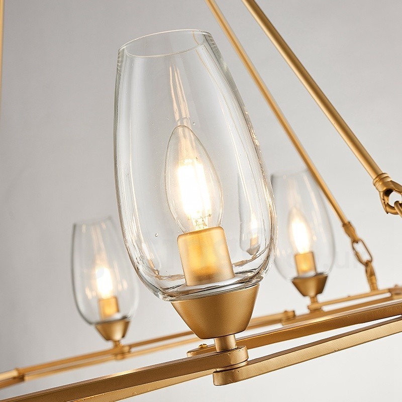 Suspension contemporaine moderne à 8 lampes en acier avec abat-jour en verre