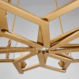 Suspension contemporaine moderne à 8 lampes en acier avec abat-jour en verre