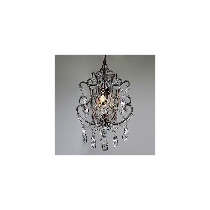 Lustre moderne au design vintage, luminaire suspendu en cristal pour loft