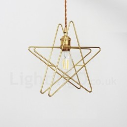 Suspension contemporaine moderne en laiton à 1 lumière avec abat-jour
