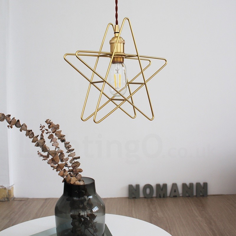 Suspension contemporaine moderne en laiton à 1 lumière avec abat-jour