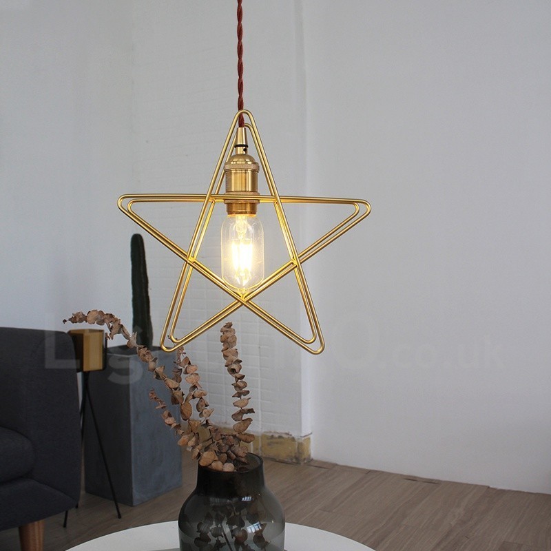 Suspension contemporaine moderne en laiton à 1 lumière avec abat-jour