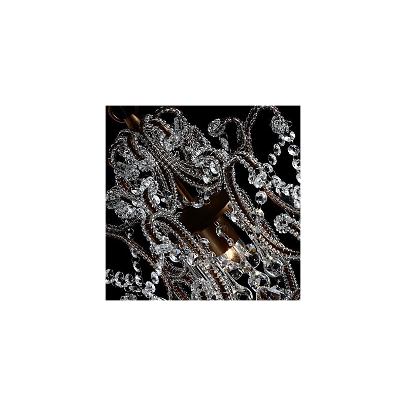 Lustre moderne au design vintage, luminaire suspendu en cristal pour loft