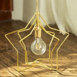 Suspension contemporaine moderne en laiton à 1 lumière avec abat-jour