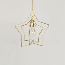Suspension contemporaine moderne en laiton à 1 lumière avec abat-jour