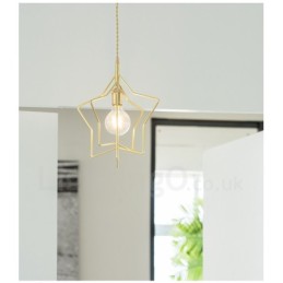 Suspension contemporaine moderne en laiton à 1 lumière avec abat-jour