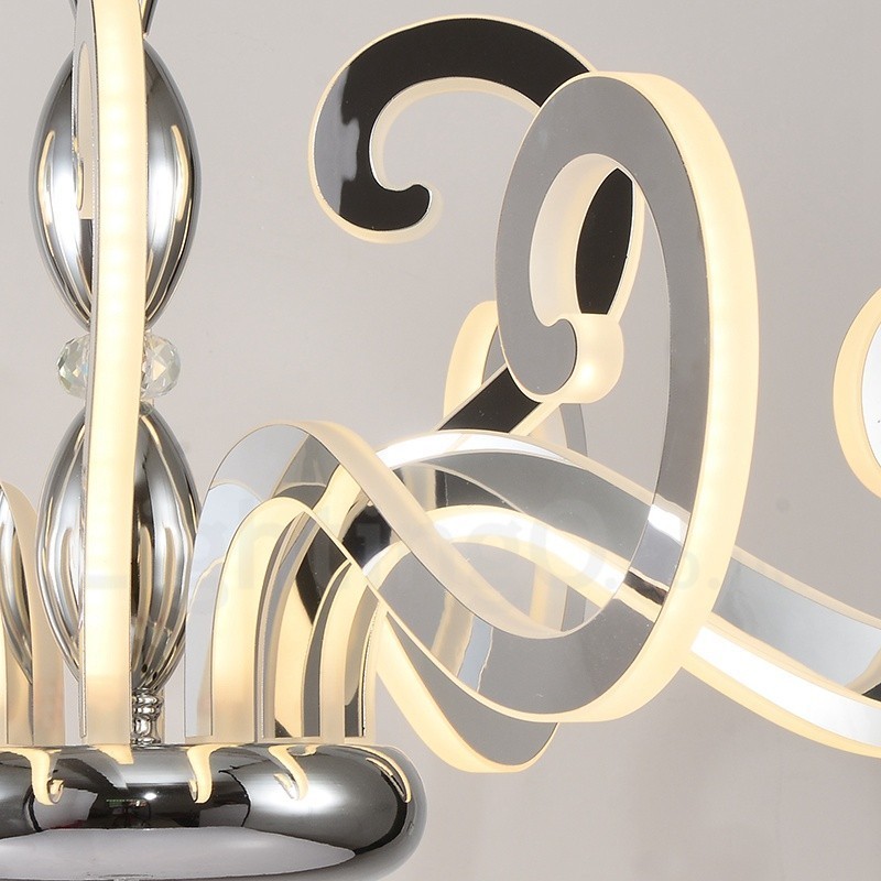 Lustre contemporain moderne en acier à 12 lumières avec abat-jour en acrylique