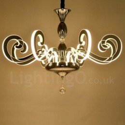 Lustre contemporain moderne en acier à 12 lumières avec abat-jour en acrylique
