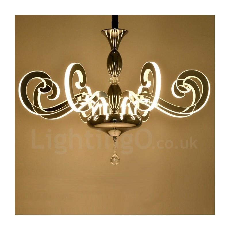Lustre contemporain moderne en acier à 12 lumières avec abat-jour en acrylique