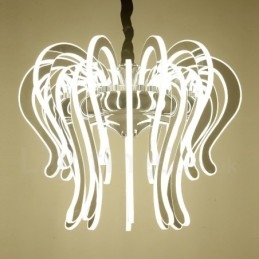 Lustre contemporain moderne en acier à 20 lumières avec abat-jour en acrylique