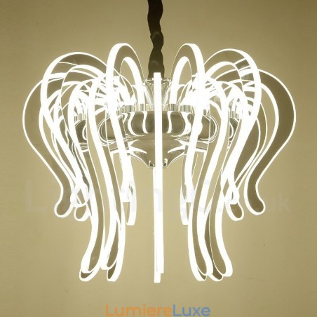 Lustre contemporain moderne en acier à 20 lumières avec abat-jour en acrylique Lustre contemporain moderne en acier à 20 lumières avec abat-jour en acrylique