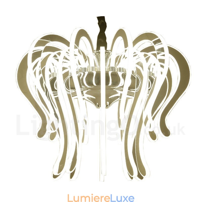 Lustre contemporain moderne en acier à 20 lumières avec abat-jour en acrylique