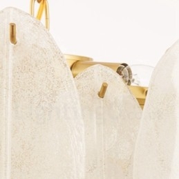 Suspension contemporaine moderne à 6 lampes en acier avec abat-jour en verre