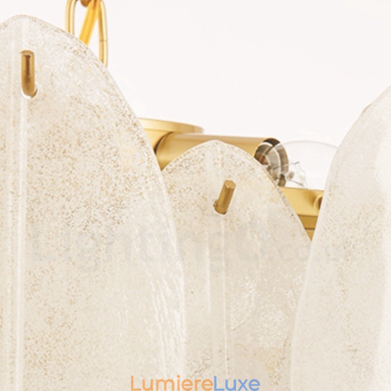 Suspension contemporaine moderne à 6 lampes en acier avec abat-jour en verre