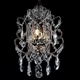 Lustre moderne au design vintage, luminaire suspendu en cristal pour loft