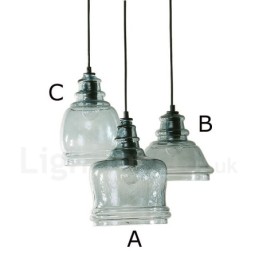 Suspension contemporaine moderne à 1 lumière en acier avec abat-jour en verre