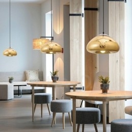 Suspension contemporaine moderne à 1 lumière en verre avec abat-jour en verre